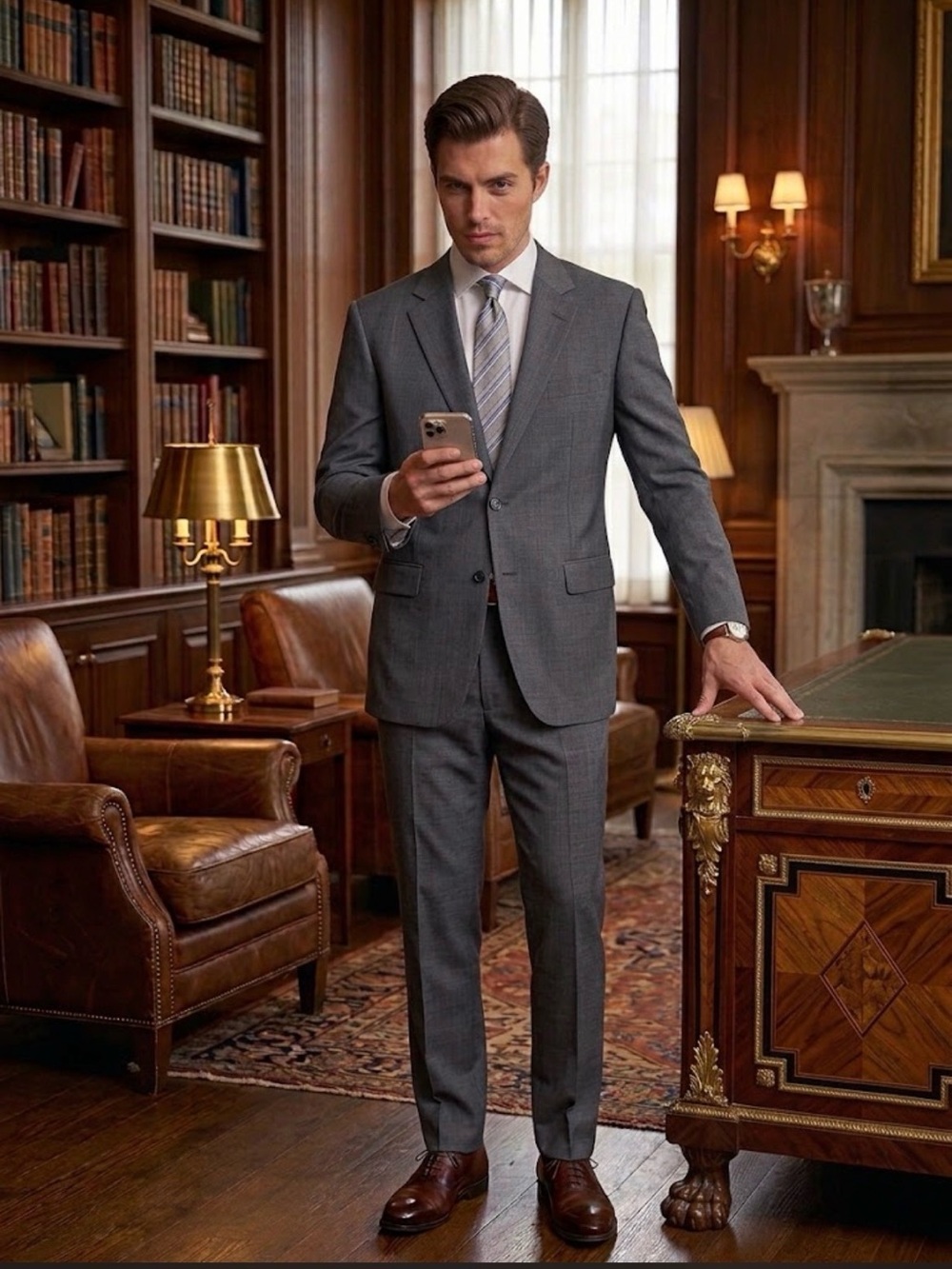 Brooks Brothers Charcoal Gray Two-Button Blazer with matching pants (SUIT)